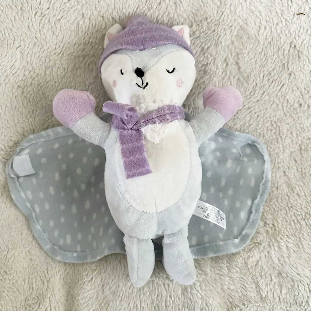 Target Fireside Pals Plush Fox Wolf Blue Blanket Swaddle 10